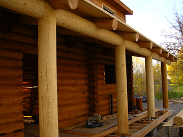 Porch made with Skyline Logs